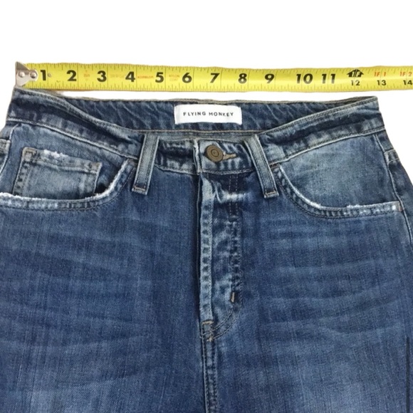 EUC Flying Monkey Button Fly Crop Fray Jeans - Picture 7 of 12